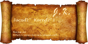 Jacsó Kornél névjegykártya