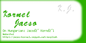 kornel jacso business card